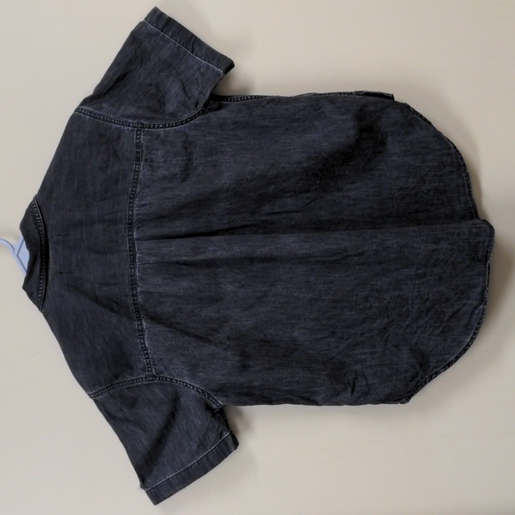 Madewell Lightweight Black Denim Short Sleeve Button Up Shirt Small - Picture 4 of 6